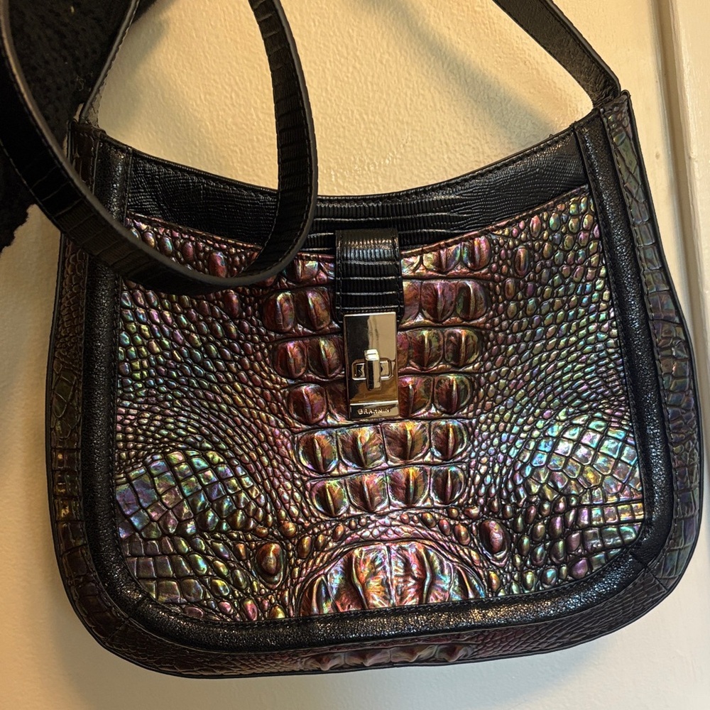 Brahmin Johanna Crossbody Bag Multi color Iridescent Black Melbourne RARE